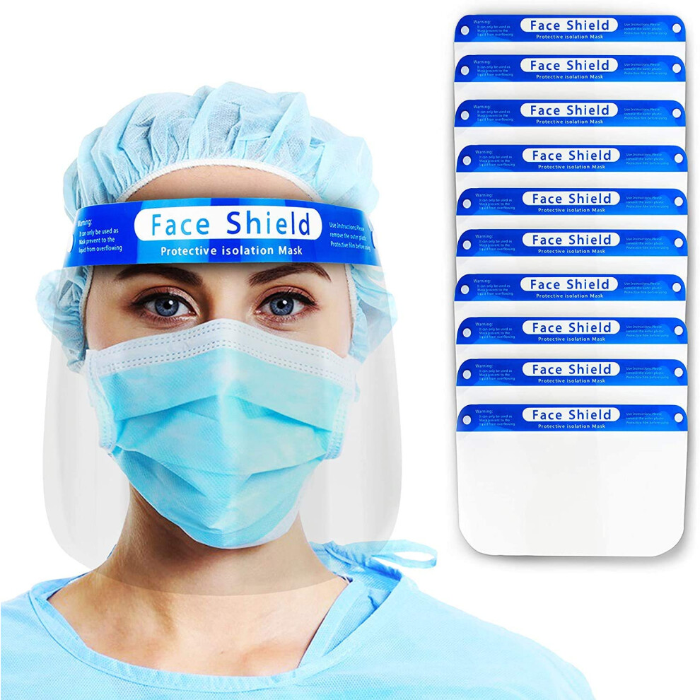 Face Shield Full Face Coverage Antifog Clear View With Foam Padding And Elastic Band, Case Of 100 9351714933803