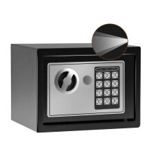 Electronic Safe Box with Keypad and Auto Sensor Lamp, Small Home Security Safe for Cash Jewelry Travel Black