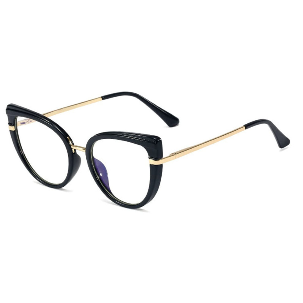 Blue/Light/Black Cat Eye Blocking Reading Glasses For Women, Frame 1.5X Magnification Readers