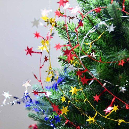 Star Garland Tinsel Wire 25 Ft Blue 2 Pack 2