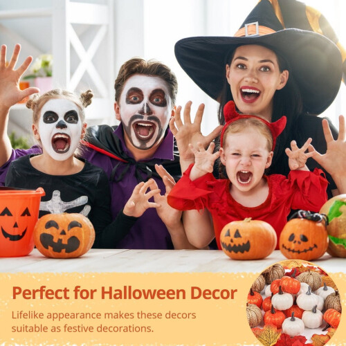 Artificial Pumpkins and Maple Leaves Fall Decor Set 122 pcs 2