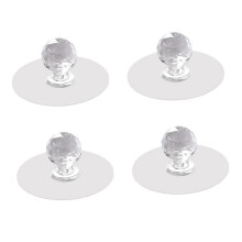 4pcs Adhesive Cabinet Handles Clear NoDrill Transparent Drawer Pulls for Furniture and Cabinets