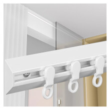 Side Wall Mount Curtain Rod Track Aluminum Room Divider Rail Custom Lengths for Studio Apartment