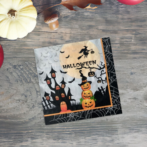 Halloween-servisset av papper – Spök- och pumpaslott 1
