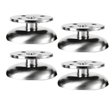 4 Pcs Adjustable Stainless Steel Furniture Legs 3.5cm, Modern Silver Heavy Duty Table and Sofa Legs