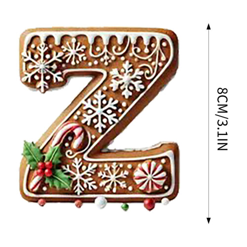 Gingerbread Alphabet Pendant A with Berries 26 pcs 2