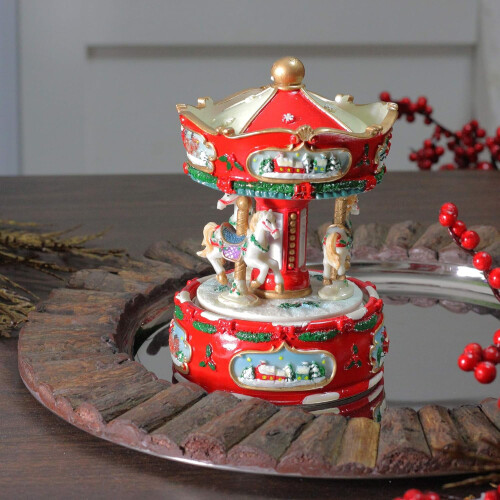 Animerad musikalisk julkarusellfigur 15 cm 2