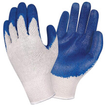 Large Blue Latex Palm Work Gloves 24 Pack, Durable Gardening Gloves with Enhanced Grip and Comfort