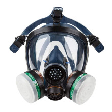 Full Face Respirator with Dual Filter Design, Wide View Lens and Replaceable Cartridges for Painting and Spraying