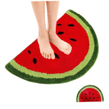 Watermelon Rug Half Round 15.75x23.62 Inch Cute Non Slip Bath Mat with Water Absorption for Bathroom Bedroom Decor