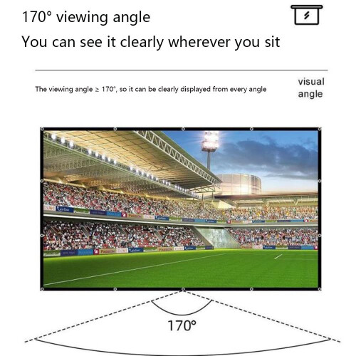 100 Inch Outdoor Movie Projector Screen, Foldable AntiCrease Projection Surface for Home Backyard Theater 2