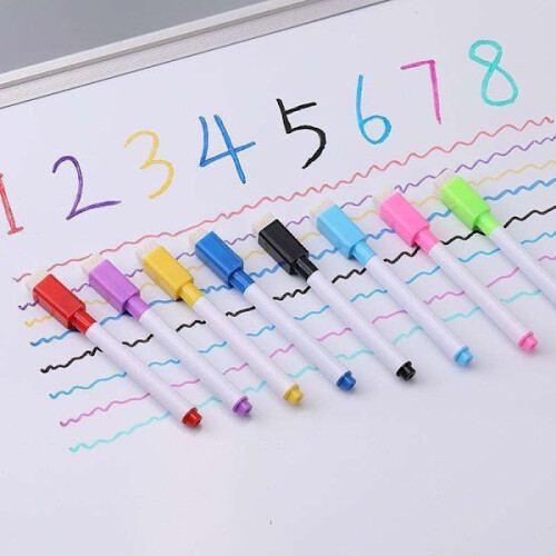 Pachet de 8 pixuri pentru tablă albă, multicolore 1