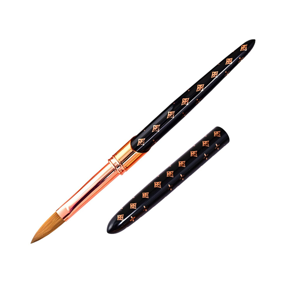 100% Pure Kolinsky Acrylic Nail Brush Size 12 with Durable Alloy Ferrule for Smooth Acrylic Application and Precise Sculpting Control