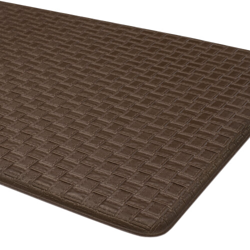 Achim woven embossed faux leather anti-fatigue mat espresso 2
