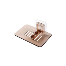 Brown Hanging Soap Dish with Drainage, Wall Mounted Soap Holder for Bathroom and Kitchen Storage