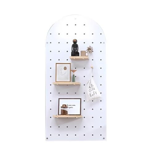 Wall Mounted Pegboard Organizer 60x80 cm Solid Wood Board White Finish for Kitchen Garage Office Dorm