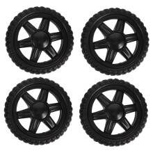4 Pack Heavy Duty Replacement Cart Wheels for Grocery and Laundry Trolley, Smooth Rolling Design