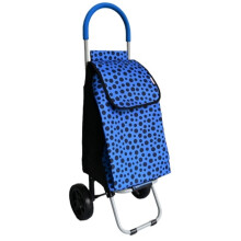 Foldable Shopping Cart for Groceries and Travel, Blue Lightweight Grocery Trolley 88x35cm