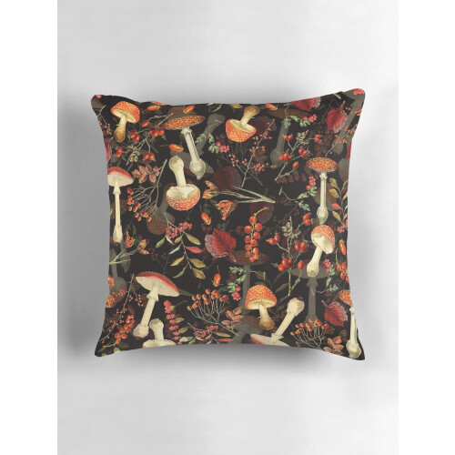 Capa de almofada decorativa com cogumelos vermelhos para o Dia de Ação de Graças, 45 x 45 cm (18 x 18 polegadas) 2
