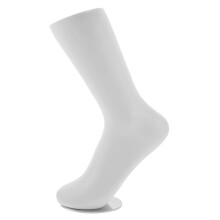 Realistic Female Foot Mannequin for Socks and Shoes Display, Lifesize White Model with Stable Iron Base