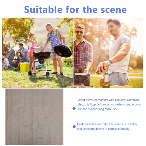 Brandsikker grillmåtte PVC og glasfiber 100x100cm 1