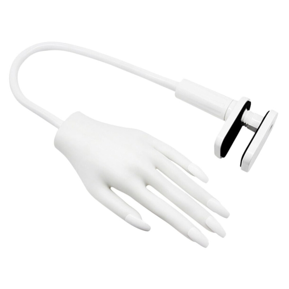 Practice Hand for Nails, Realistic Silicone Reusable Acrylic Nail Training Hand with Nail Tips