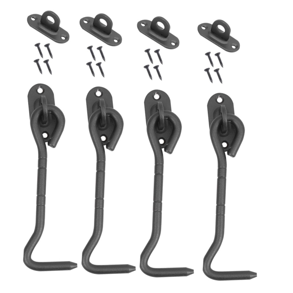 4Pcs Stainless Steel Door Latch Lock Set, Durable Cabin Hook For Barn Gate Window Cabinet, Corrosion Resistant 9351714934732