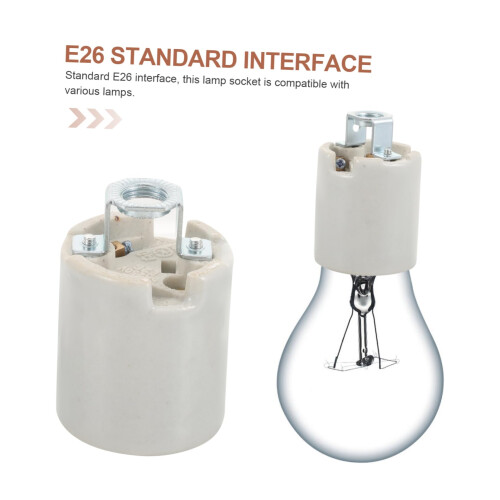 Vintage Ceramic Light Socket with Bracket E26 Lamp Holder Replacement for DIY Lighting Fixtures 2