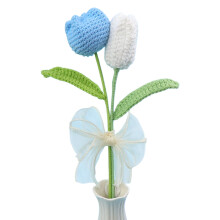 Wunderschöner handgefertigter Tulpenstrauß aus Garn, ideal für-C