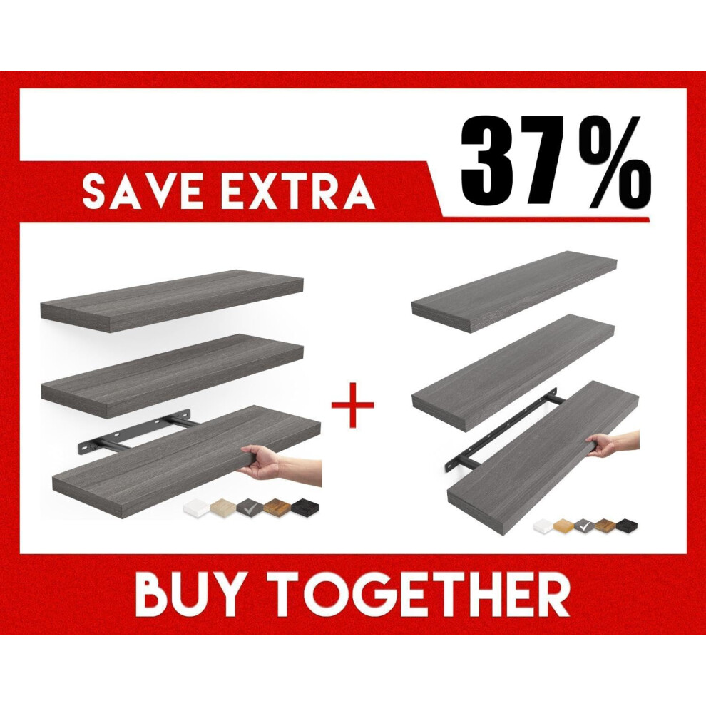 Rustic Floating Shelves For Wall Set Of 3, Durable Wood Wall Mounted Shelves 22Lbs Load Capacity 9045646741154