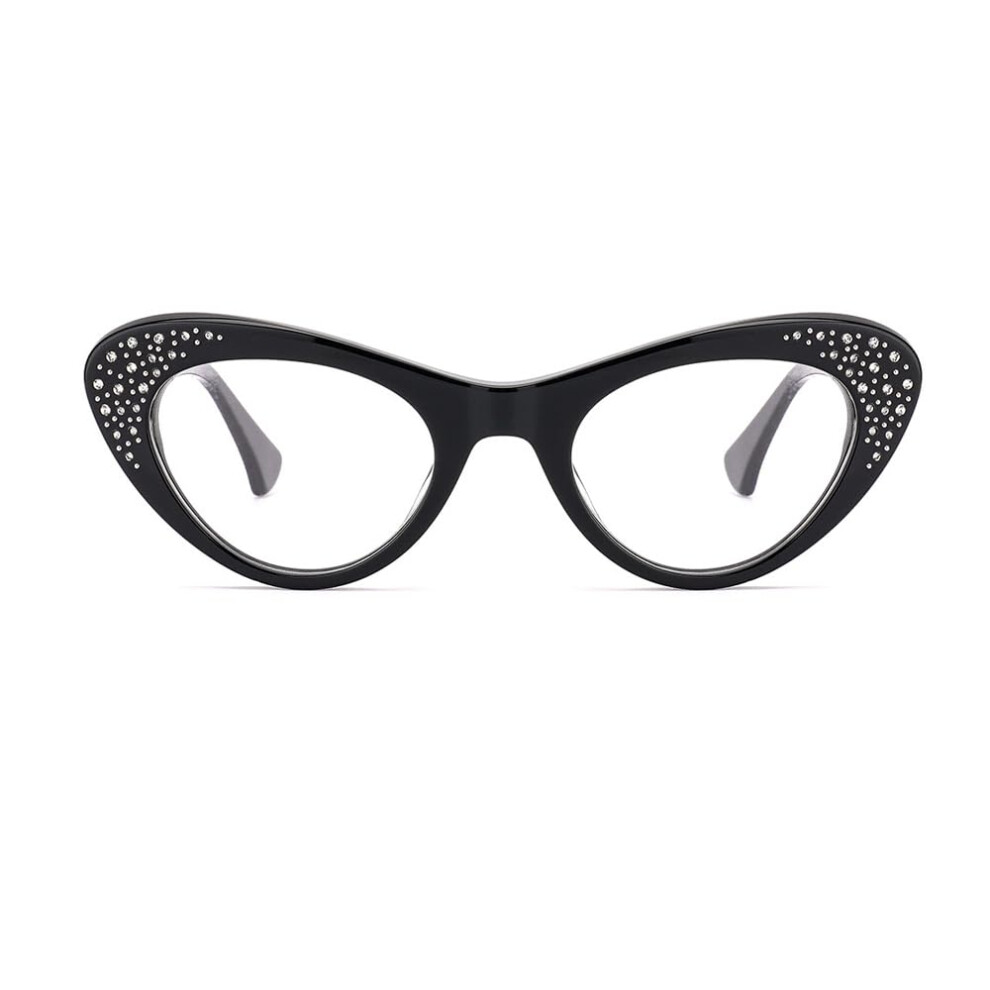 Blue/Light/Black Blocking Cat Eye Reading Glasses For Women, Clear 2.25X Magnification,