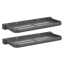 2pcs Wall Mounted Bathroom Shelf Organizer, No Drilling Shower Storage Rack for Shampoo and Toiletries