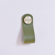Leather Cabinet Handles and Gold Brass Drawer Pulls for Wardrobe Doors, Durable Soft Touch Design
