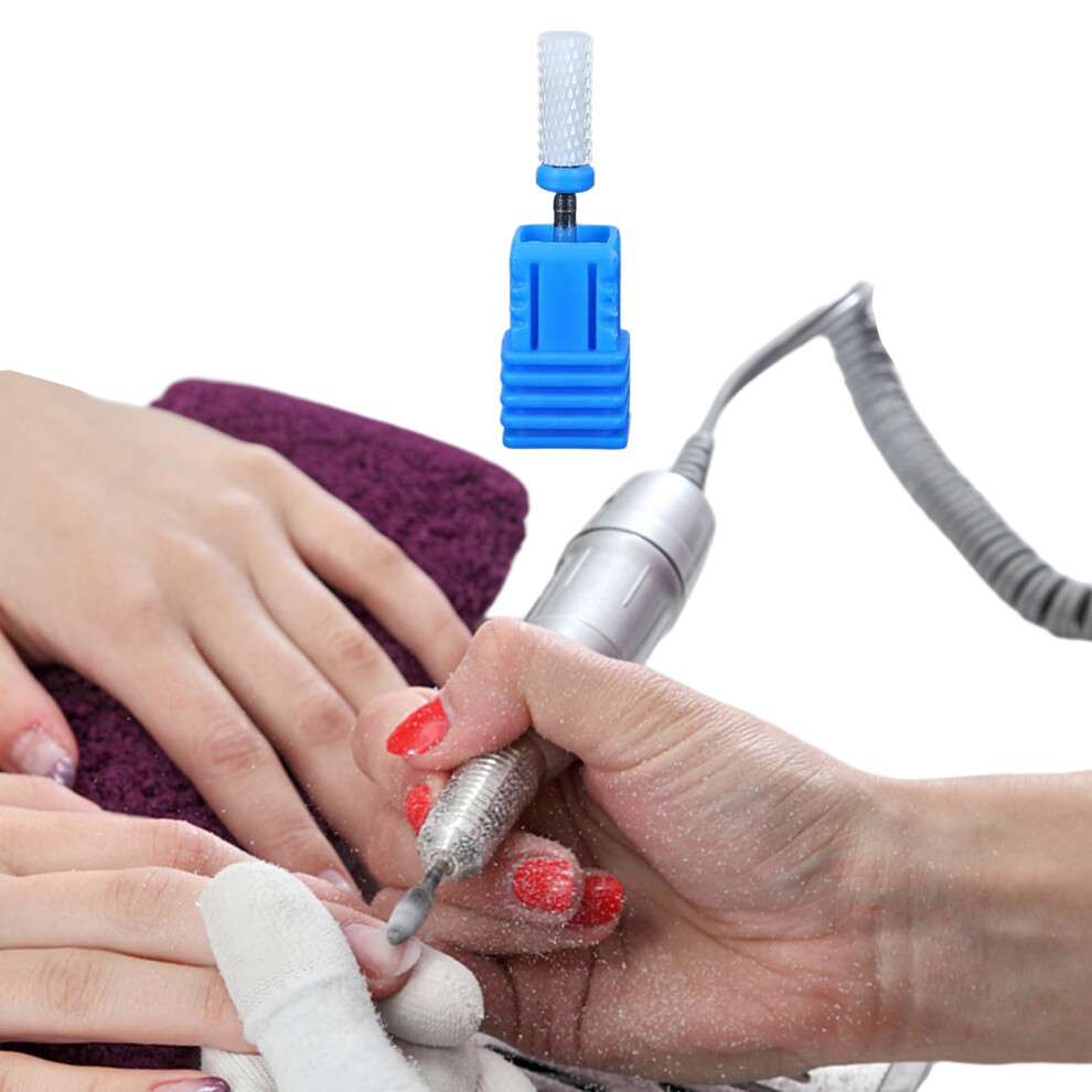 Ceramic Nail Drill Bit for Professional Manicure, Flat Cylinder Bit for Gel and Acrylic Nails, Precise Surface Polishing