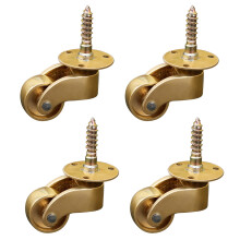 Brass Furniture Casters 22mm Antique Vintage Style Wheels with 360 Swivel Mobility Load Capacity