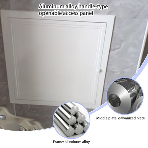 Aluminum Access Panel 45x45cm White Flush Mount Door with Rotating Handle Paintable Matte Finish 1