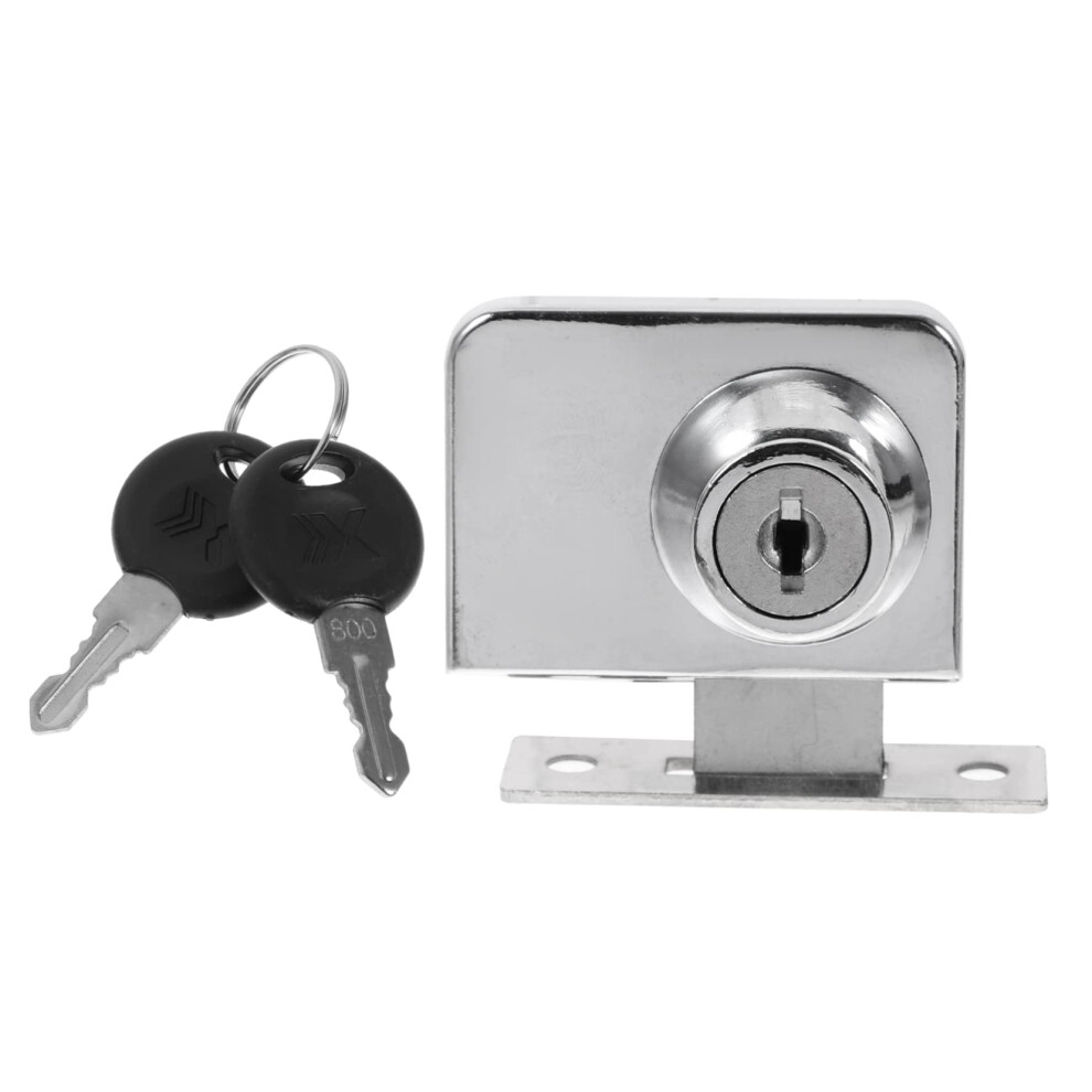 Glass Cabinet Lock No Drill Installation Zinc Alloy Anti Theft For Sliding Glass Door Display Showcase 9045646741031