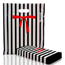 100 Pcs Plastic Merchandise Bags 12x15 Reusable Gift Bags with Die Cut Handles for Boutique Clothes Retail Packaging