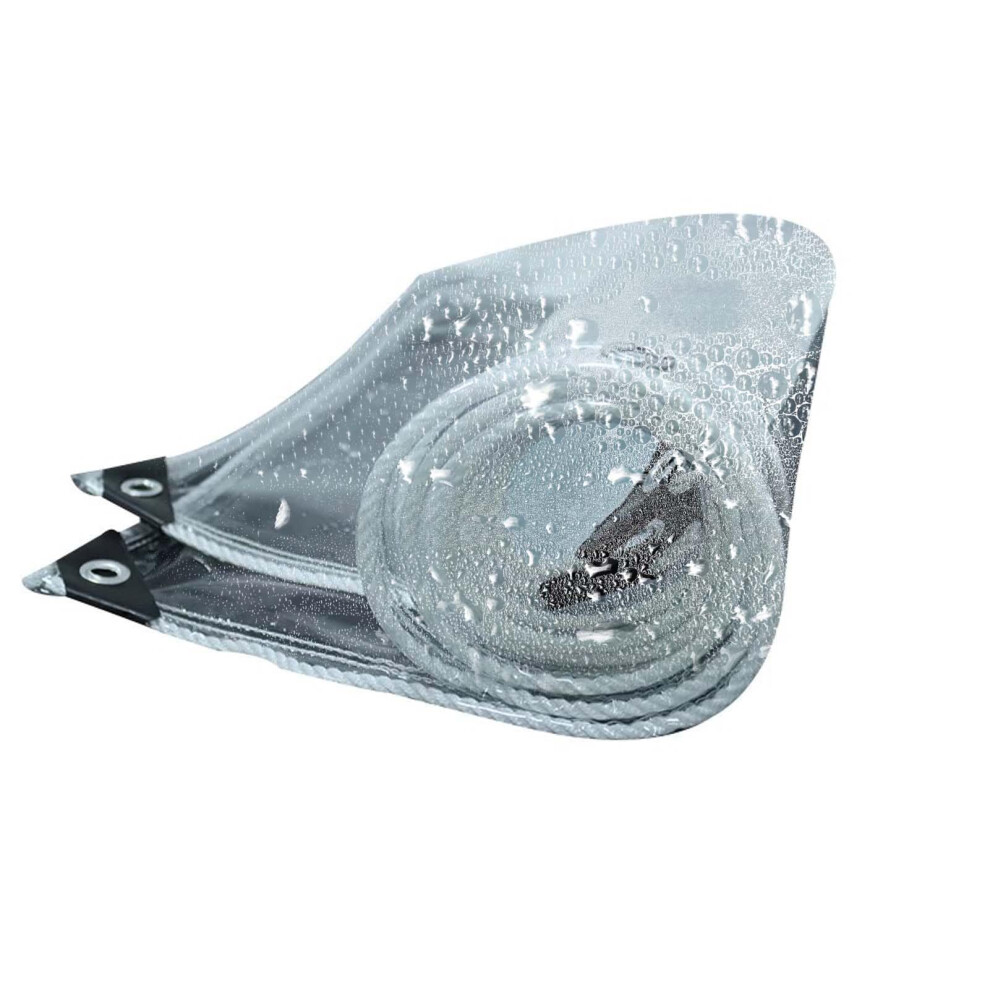Clear Pvc Tarp 11.5X11.8ft Waterproof Heavy Duty Transparent Tarpaulin With Grommets For Patio And Greenhouse 9351714935661