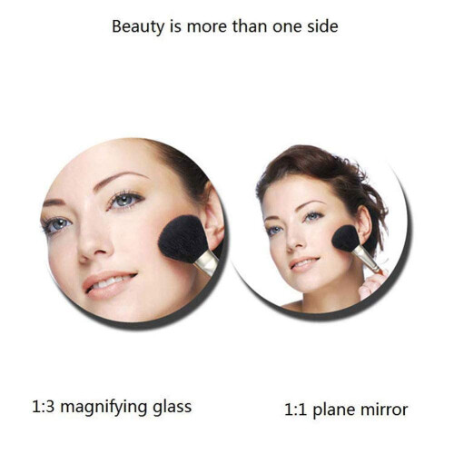 8 Inch Wall Mounted Makeup Mirror 3X Magnifying Double Sided 360 Swivel Foldable Titanium Finish 1