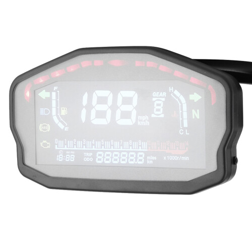 Όργανο Μοτοσικλέτας με Οθόνη LCD, Έγχρωμη Ρυθμιζόμενη Οθόνη, Ψηφιακό Ταχύμετρο 2