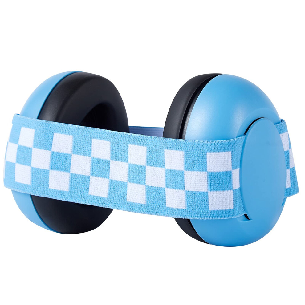 Baby Ear Protection Earmuffs with Noise Reduction Design, Elastic Adjustable Headband, Safe Material (Blue)