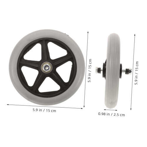 2PCS Wheelchair Front Wheels Solid Tire Replacement Casters for Walker Quick Installation Durable Use 1
