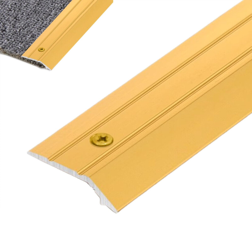 Gold Aluminum Floor Transition Strip 105Cm, AntiâSlip Edge Protection Door Threshold, Rustproof Trim 9351714935937