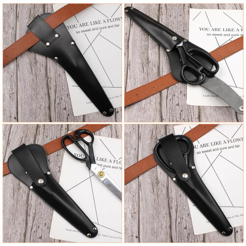 PU Leather Scissor Pouch with Belt Loop, Durable Protective Case Fits 10Inch Tailoring Scissors 2