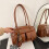 Faux Leather Purses Women's Shoulder Bags Retro Soft-Black 5