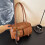 Faux Leather Purses Women's Shoulder Bags Retro Soft-Black 7