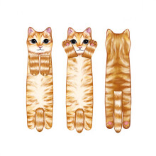 Funny Cat Hand Towels for Bathroom and Kitchen, Cute Hanging Orange Kitten Face Towel Gift for Cat Lovers