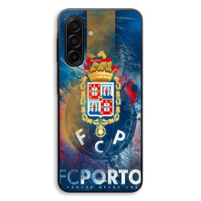 Capa de smartphone - MANIACASE - Samsung Galaxy A37 - Fundo azul Porto - Preto - Proteção diária