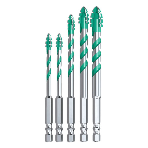 Industrial Grade 4 Channel Serrated Drill Bit Tool-3pcs 6 8 10 1